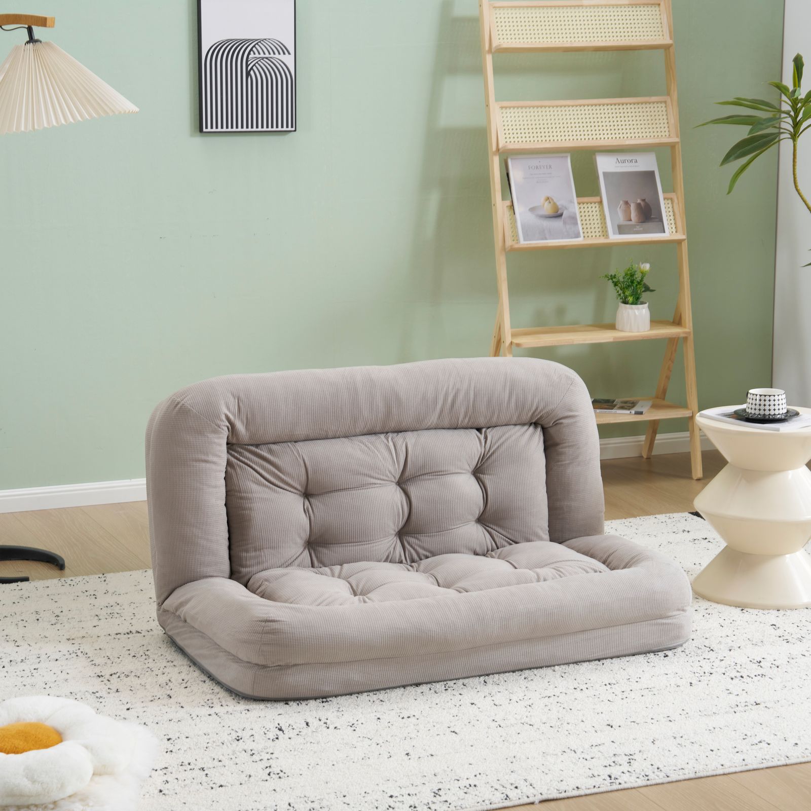  ソファーベッド 座椅子 ソファ 6段調整 3WAY 1人掛け 2人掛け シンプル 圧力分散 ベッド 折りたたみ フロアソファー 寝る 座る 可愛い外観 実用性 コンパクト 枕付き 包まれる感じ 耐荷重150ｋｇ グレー 幅220cmソファ 2人掛け 3人掛けソファ ソファ ソファベッド