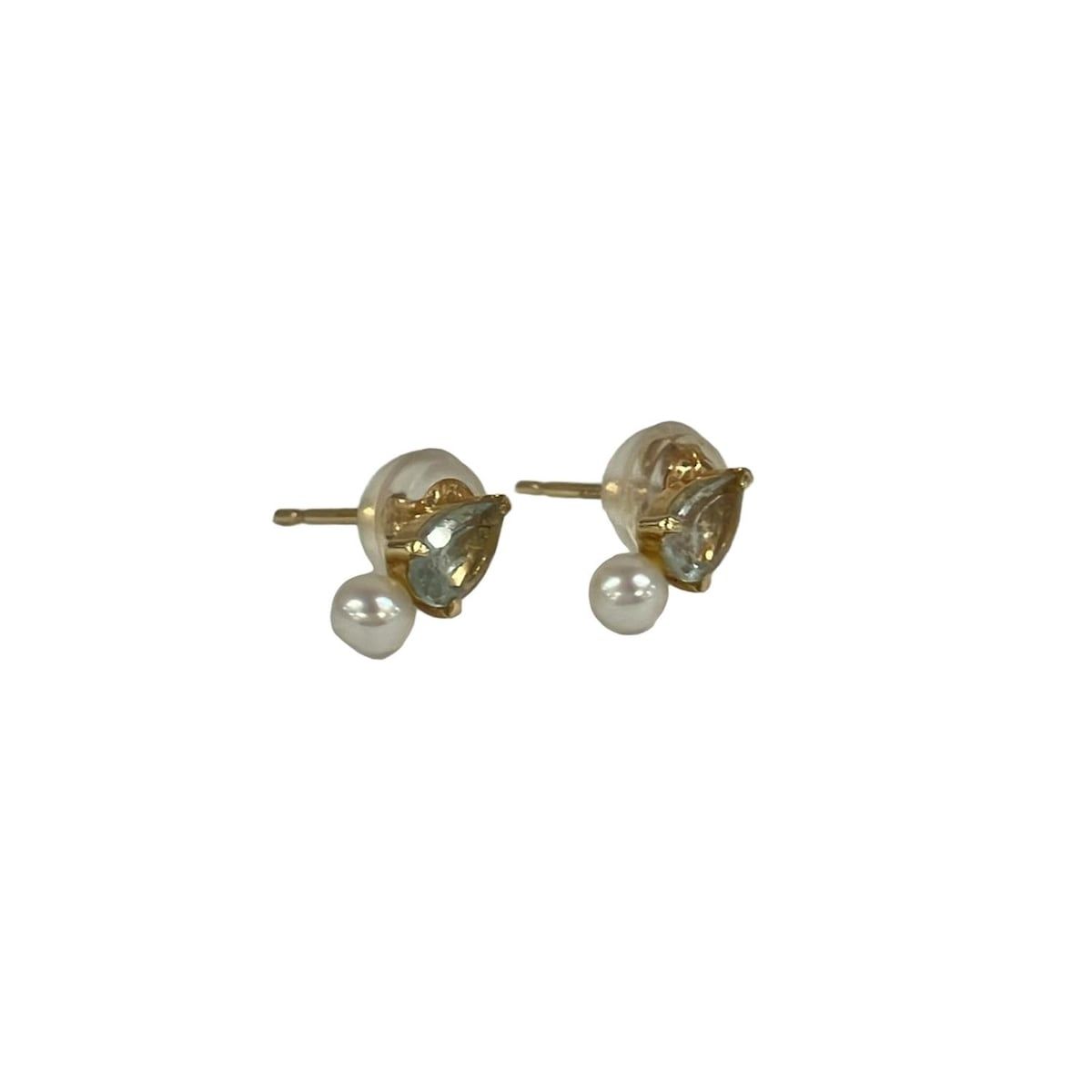 Samantha Tiara(サマンサ ティアラ) ピアス美品 K10×ライトブルー 