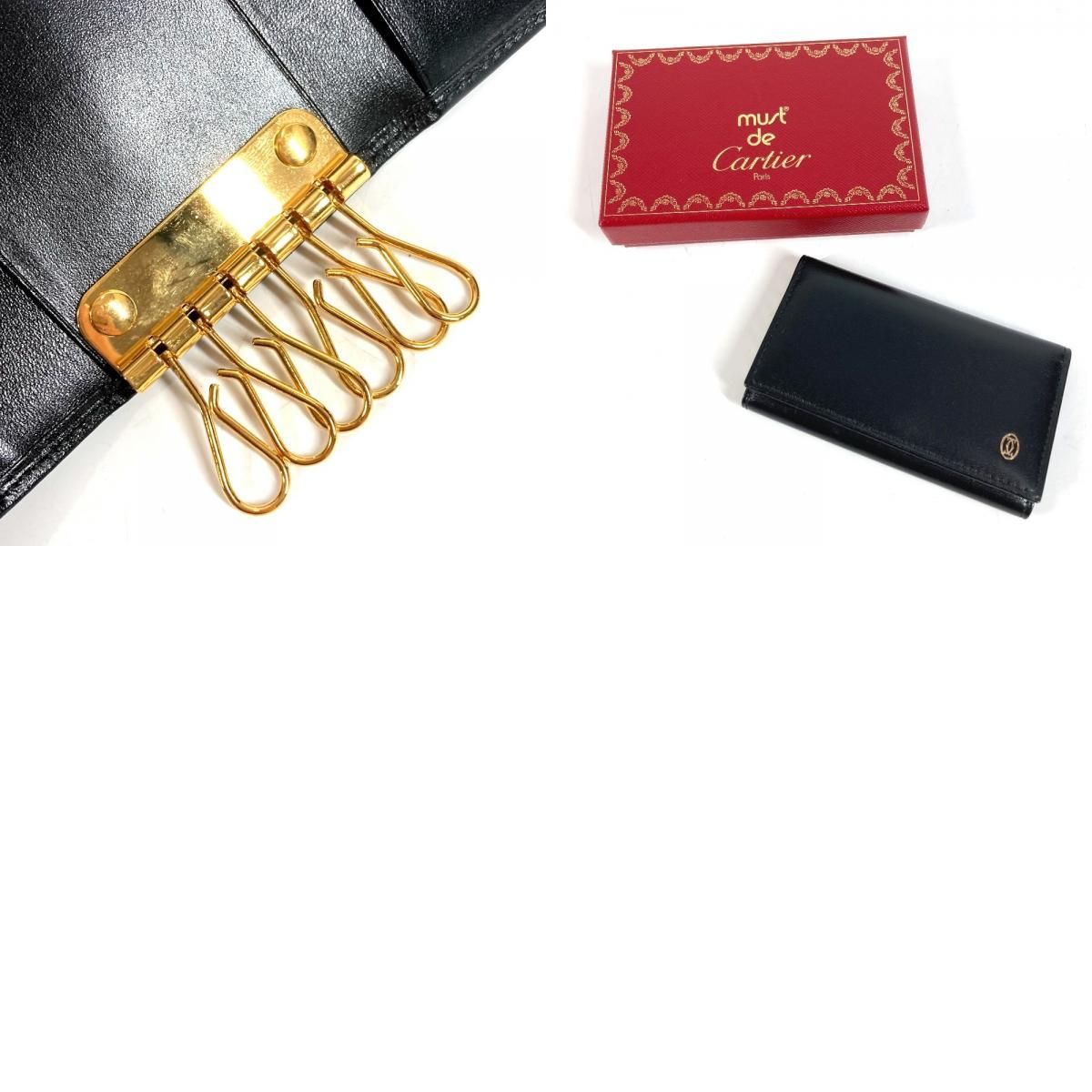 CARTIER カルティエ キーケース パシャ ロゴ レザー ブラック - メルカリ