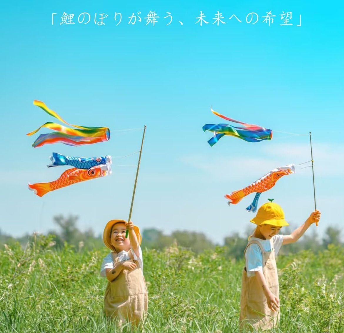 5点セット☆鯉のぼりセット こいのぼり 吹き流し 鯉 3匹 2m伸縮旗