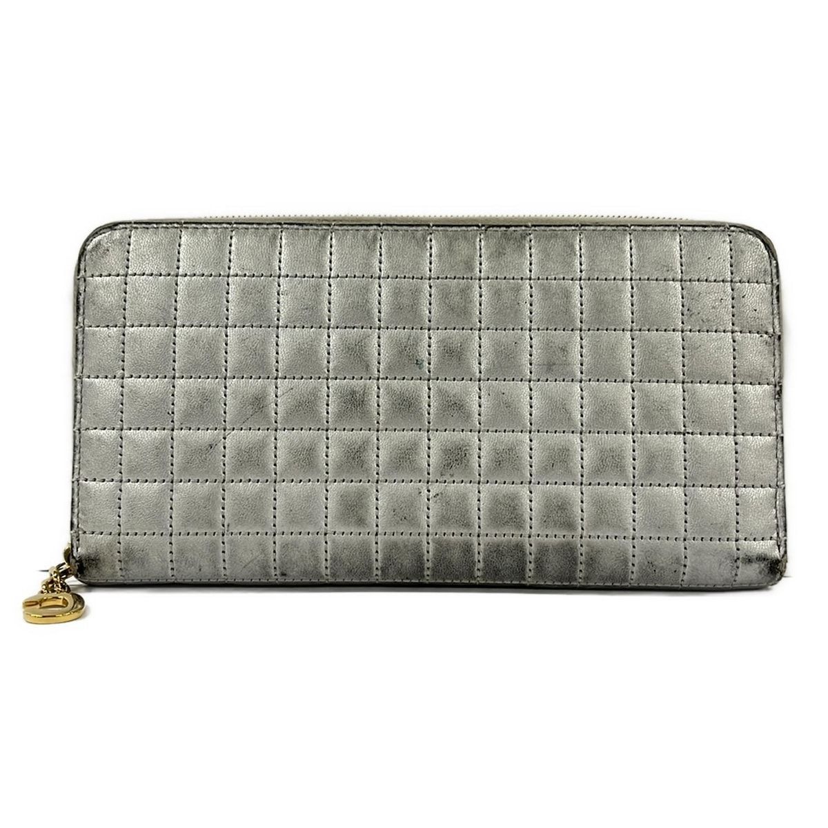 小物 CELINE(セリーヌ) 長財布 - シルバー キルティング/ラウンド 