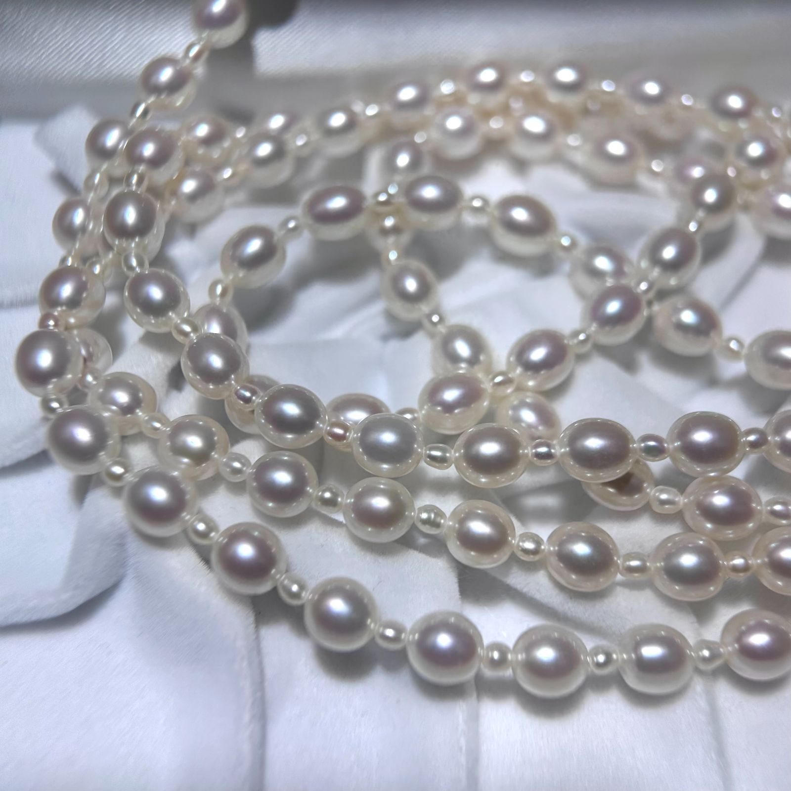 極美品✨テリ強】 超ロング150cm 2連 3連 本真珠 パール ネックレス 