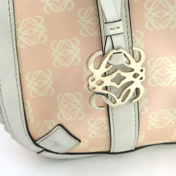 LOEWE / ロエベ ◇リボン アナグラム バッグ ピンク チャーム付き