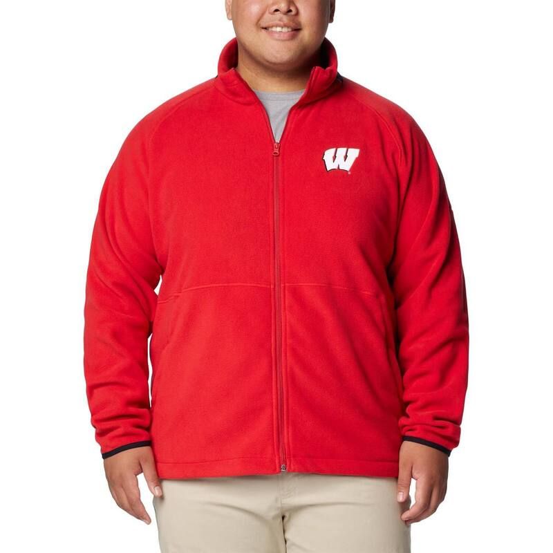 コロンビア メンズ アウター ジャケット・ブルゾン フリース Mens Columbia Red Wisconsin Badgers Flanker IV Fleece Raglan FullZip Jacket Wis Red レッド