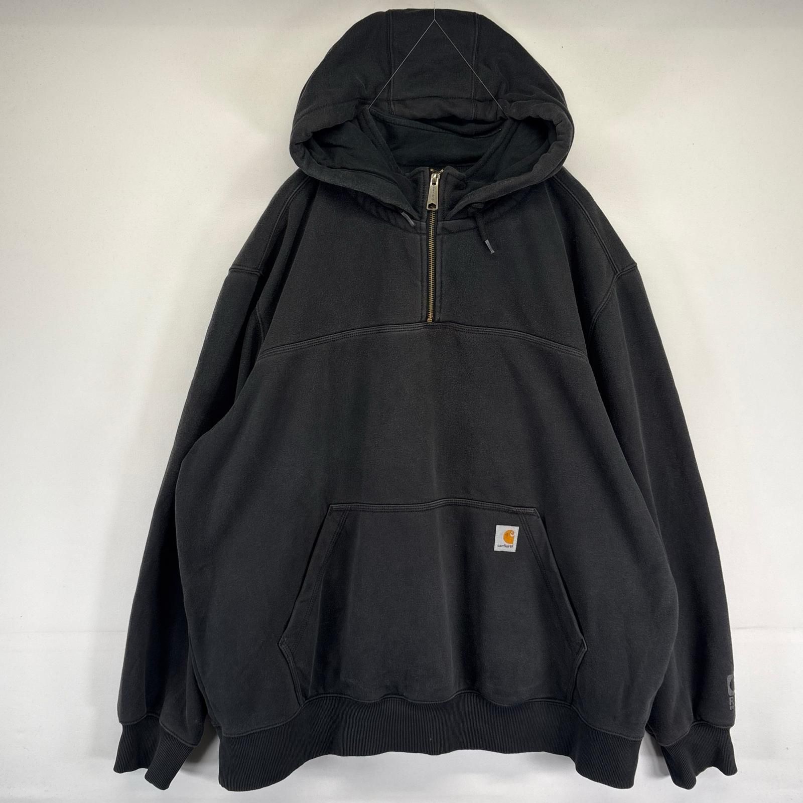 古着 カーハート Carhartt パーカー スウェット プルオーバー ハーフ 