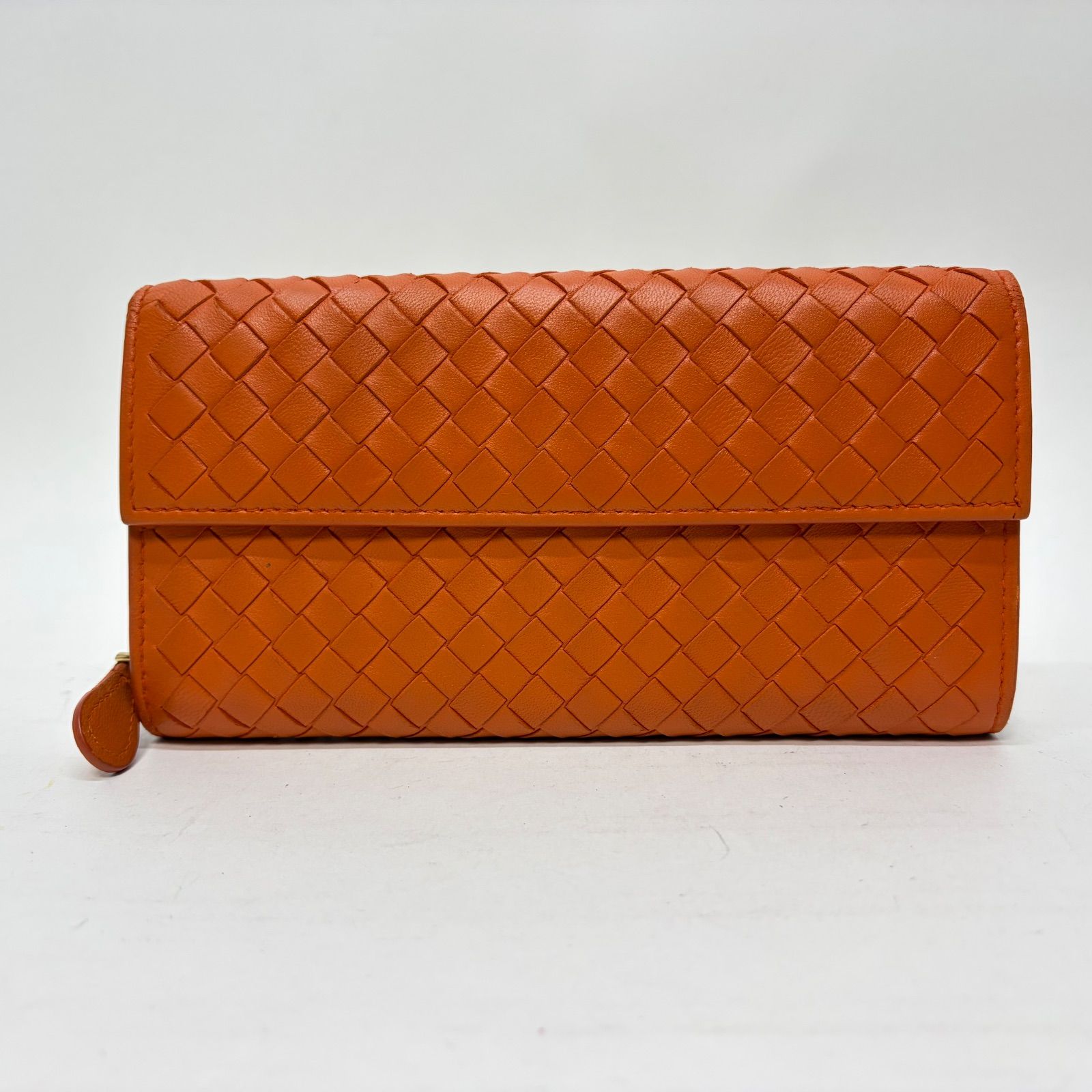 3729 BOTTEGA VENETA ボッテガヴェネタ 長財布 オレンジ イントレ 