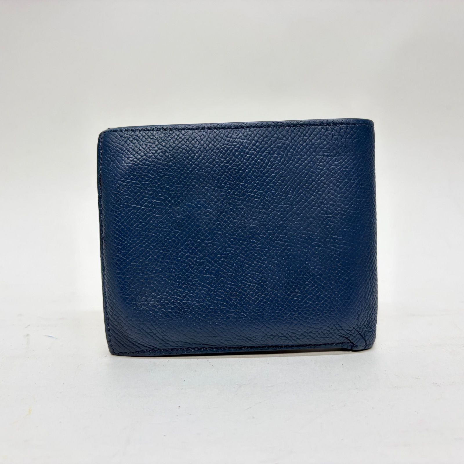 3255 HERMES エルメス 二つ折り財布 ネイビー レザー ブラック レッド 