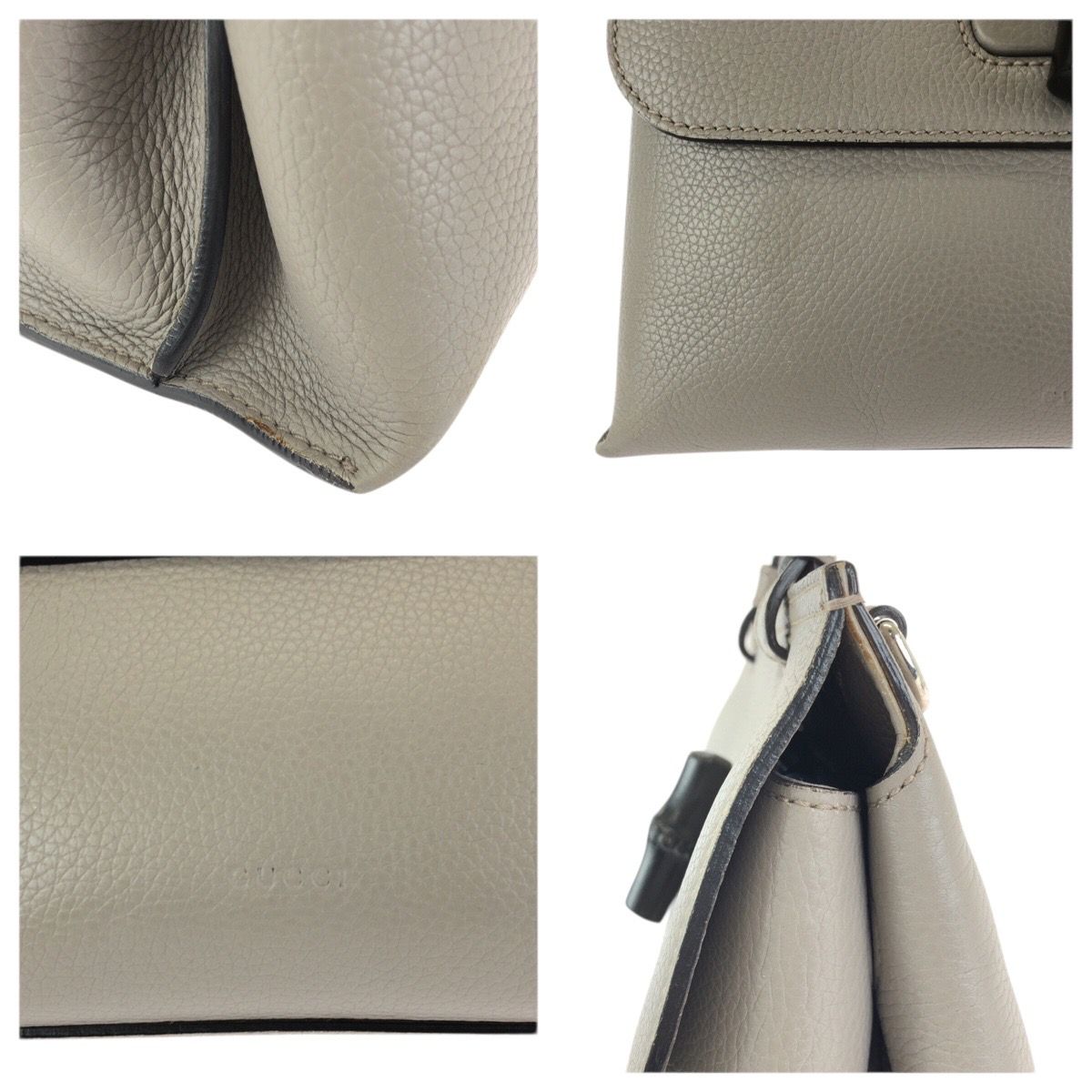 美品 GUCCI グッチ バンブー デイリー 2way グレー シルバー金具 美品 GUCCI グッチ バンブー デイリー 2way グレー シルバー金具