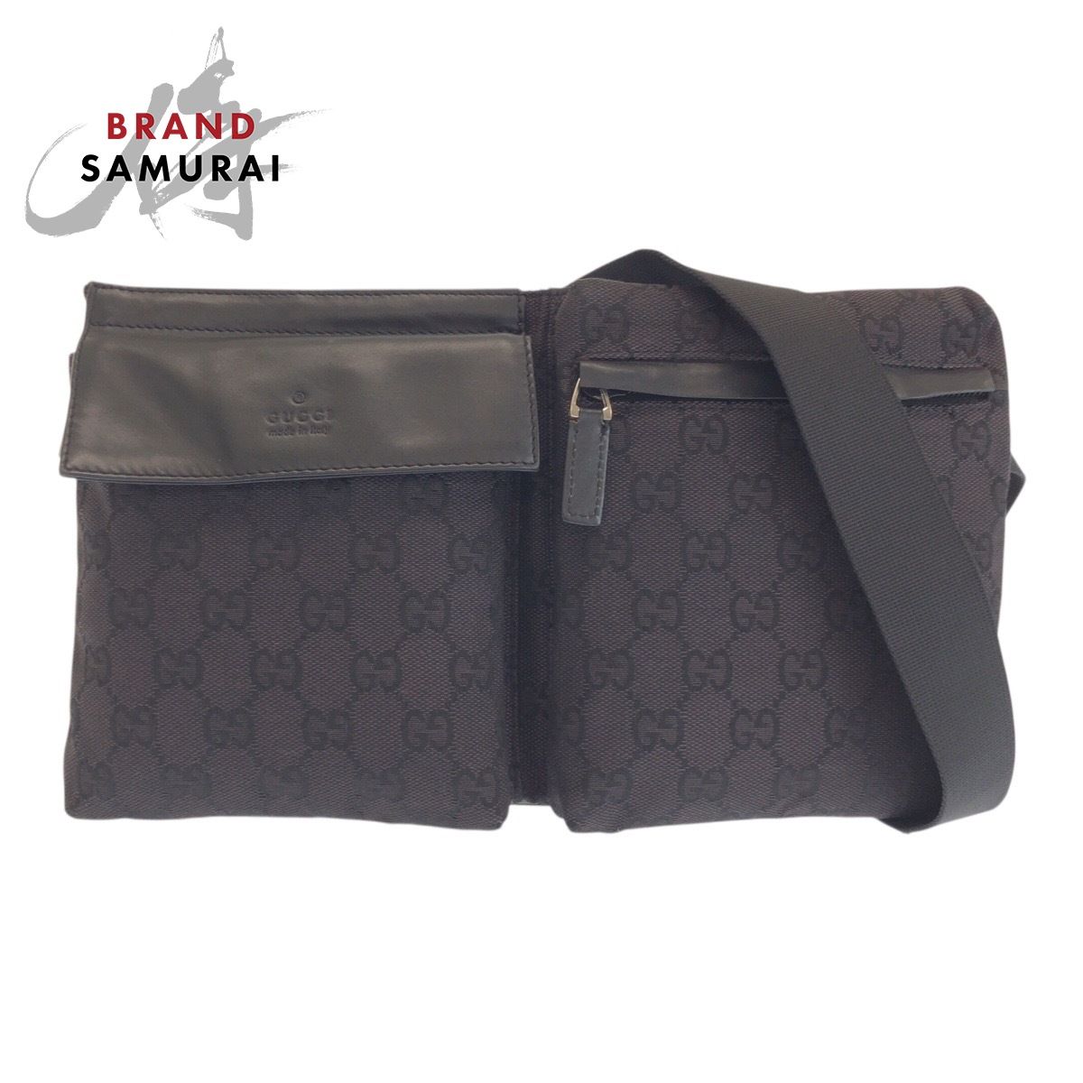 美品 GUCCI グッチ ブラック 黒 シルバー金具 GGキャンバス 美品 GUCCI グッチ ブラック 黒 シルバー金具 GGキャンバス