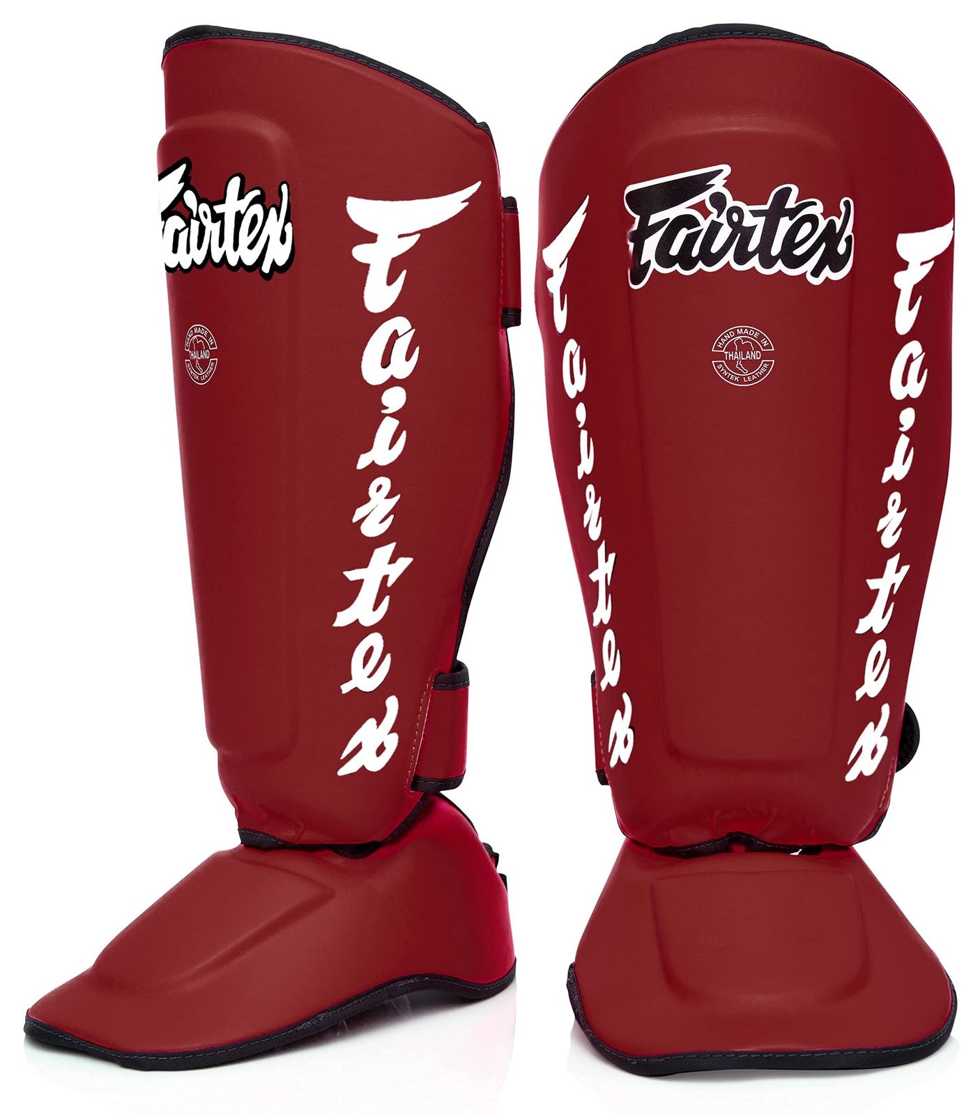 新品 Fairtex ムエタイ シンガード SP7 ブラック シン保護 ムエティア MMA K1用 S レッド