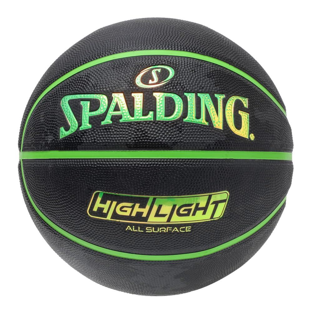 新品 SPALDING (スポルディング) バスケットボール ハイライト ラバー ブラック×グリーン 5号球 85-152J