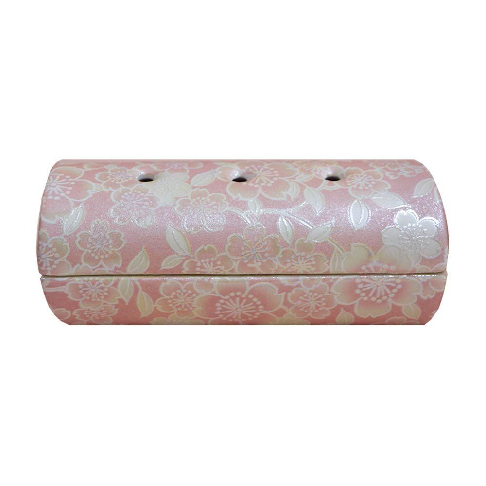 新品 香炉単品『ゆい花』横置き筒型香炉 陶器製 桜 (j1273-1-5)