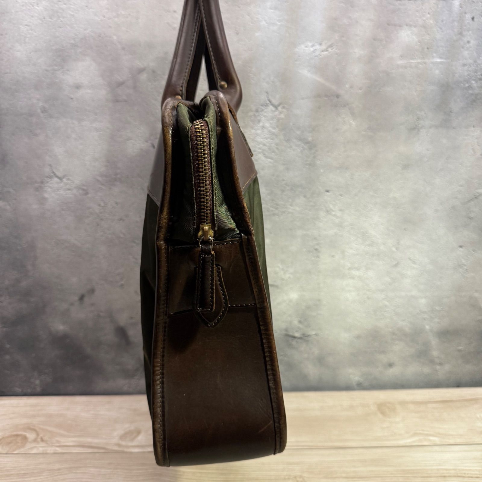 Felisi フェリージ ビジネスバッグ ブリーフケース 1845 カーキ Felisi フェリージ 1845 ビジネスバッグ ナイロン×レザー グリーン