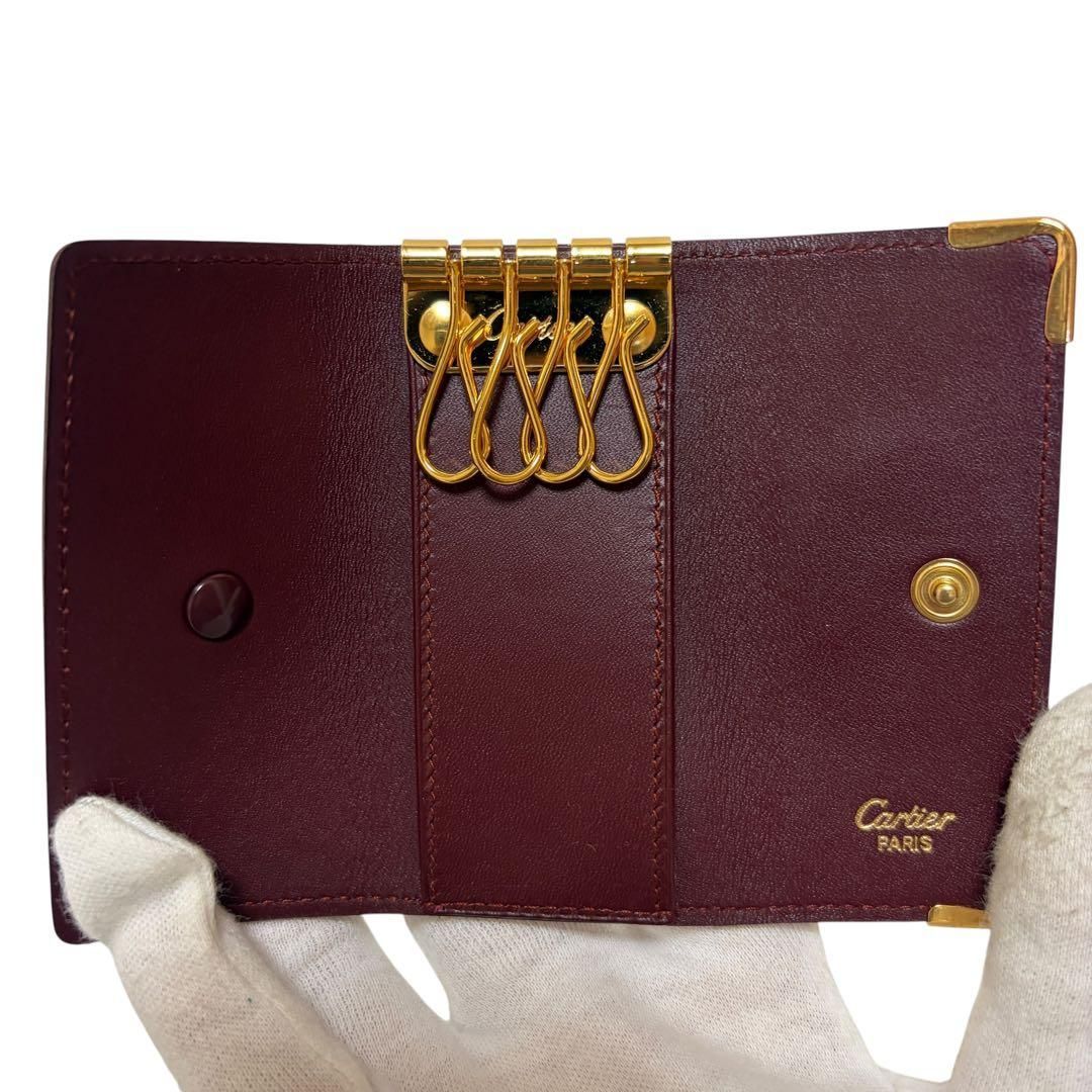 Cartier カルティエ キーケース 4連 マストライン レザー ボルドー