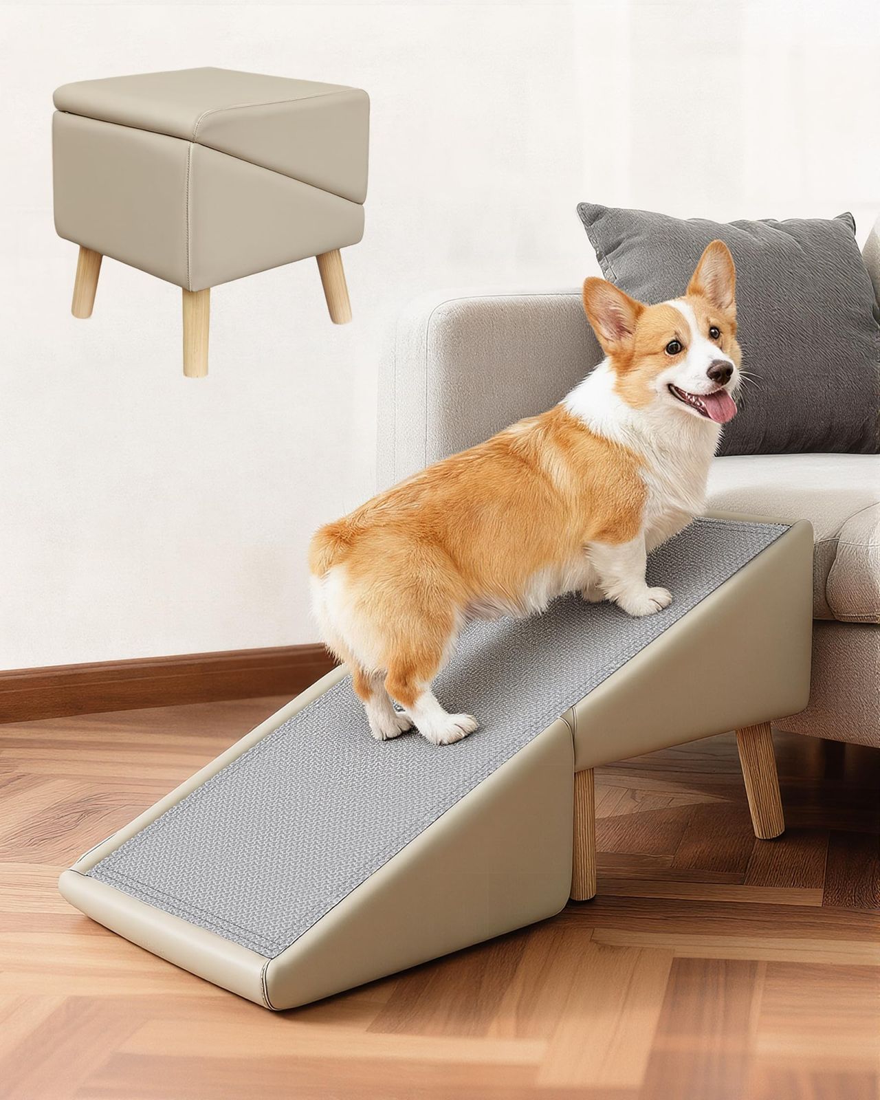 犬 スロープ ドッグステップ 犬猫用ペット 2WAY 折りたたみ式 ペットステップ PUレザー製 滑り止めマット付き 耐荷重100kg 犬 階段 洗える スロープ ペット階段 小型犬 老犬 足腰負担軽減 インテリアに馴染むデ【送料無料】【☆Yuki☆Shop】 15,066円