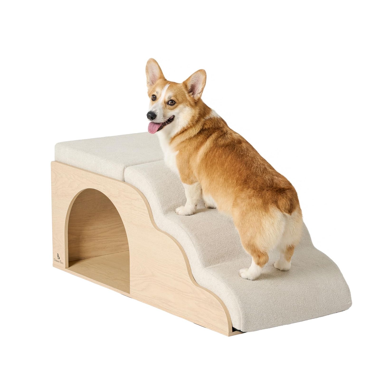アーバンテイル ドッグスロープ ドッグステップ 木製 スロープ 3段 犬 スロープ 階段 ハウス 小型犬 中型犬 老犬 シニア 子犬 段差解消 安定 しっかり設計 UrbanTail【送料無料】【☆Yuki☆Shop】