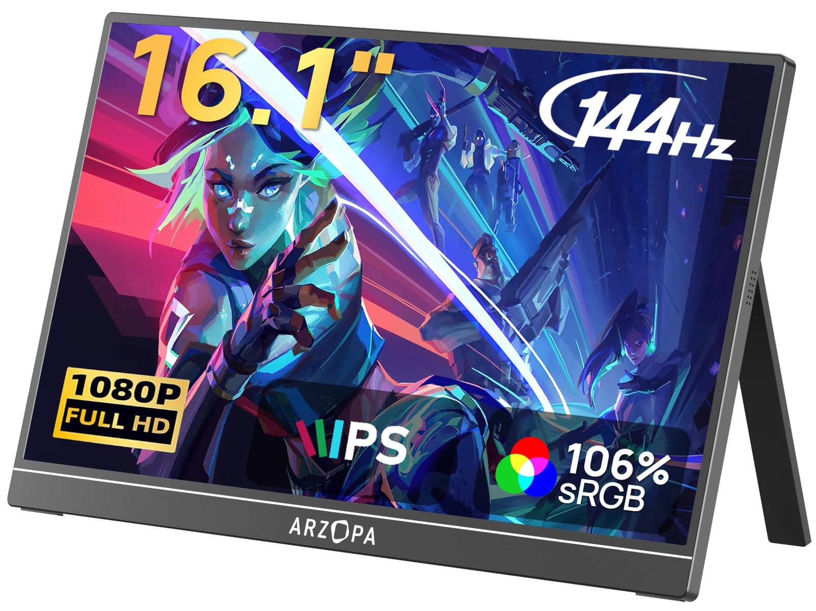 ARZOPA 16.1インチ ゲーミングモニター 144Hz モバイルモニター フルHD
