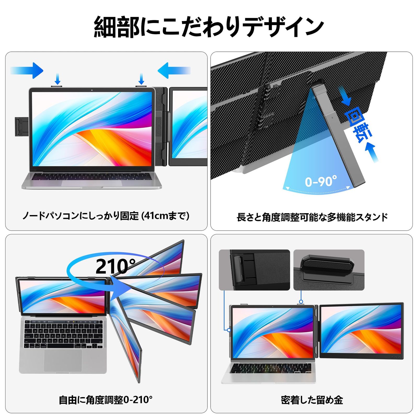 デュアルモニター 14インチ モバイルモニター 持ち運 IPSパネル 