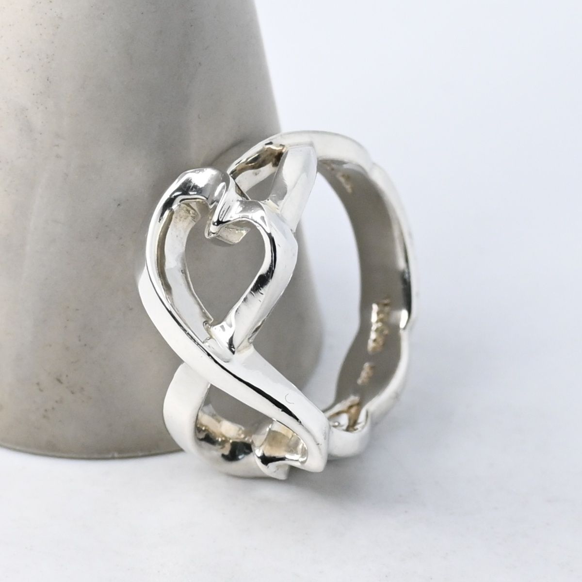 研磨済】Tiffany＆Co. ダブルラビングハート リング 11.5号