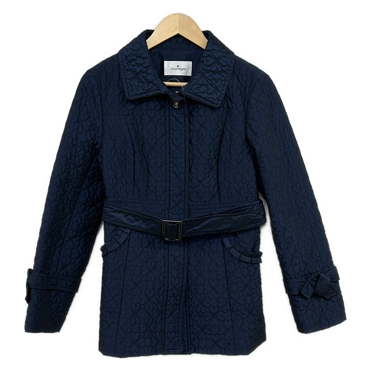 COURREGES(クレージュ) コート サイズ40 M レディース美品 ネイビー 