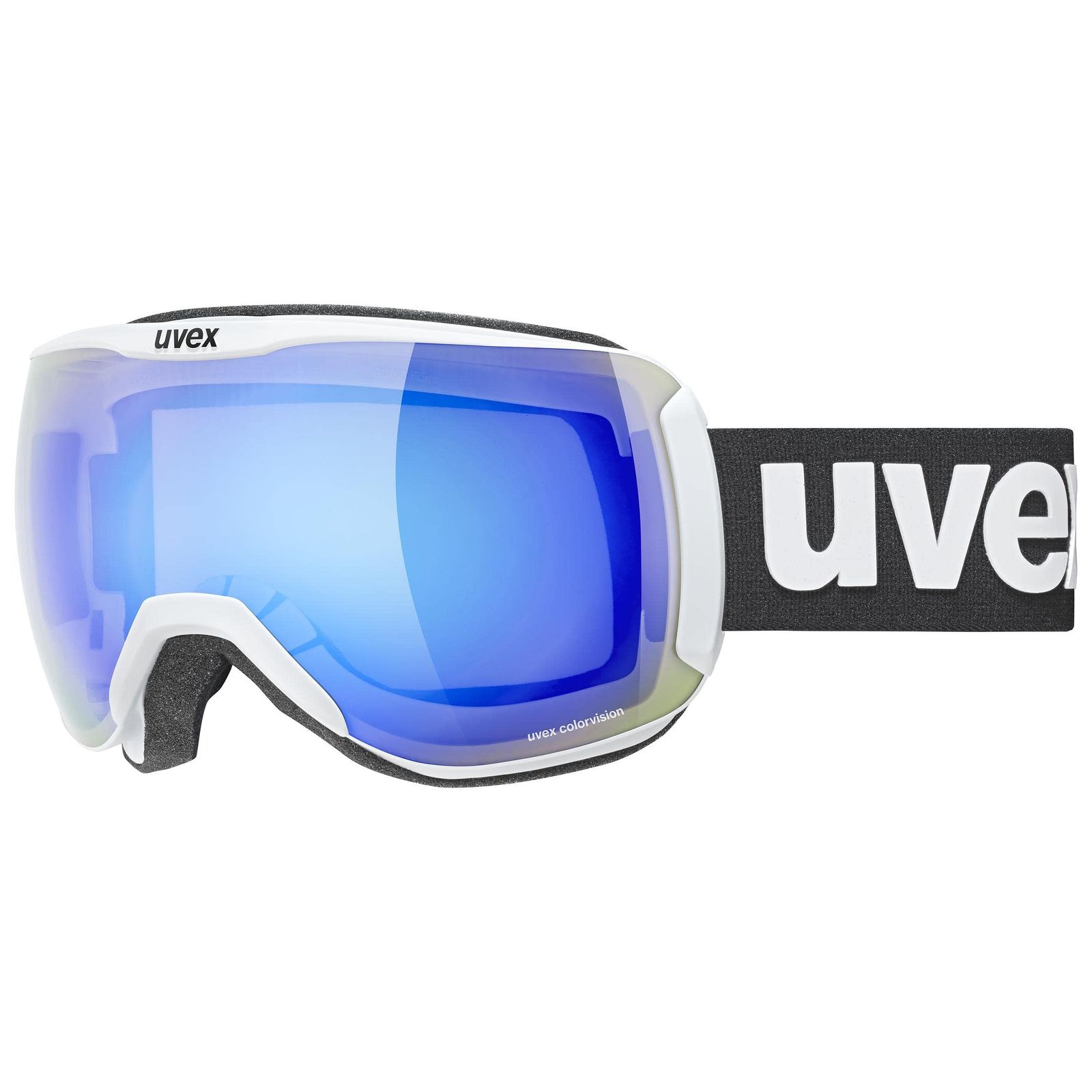 新品 [ウベックス] スキースノーボードゴーグル ユニセックス ハイコントラストミラー シングルレンズ アジアンフィット downhill 2100 CV ホワイトマット/ブルー/グリーン Free Size