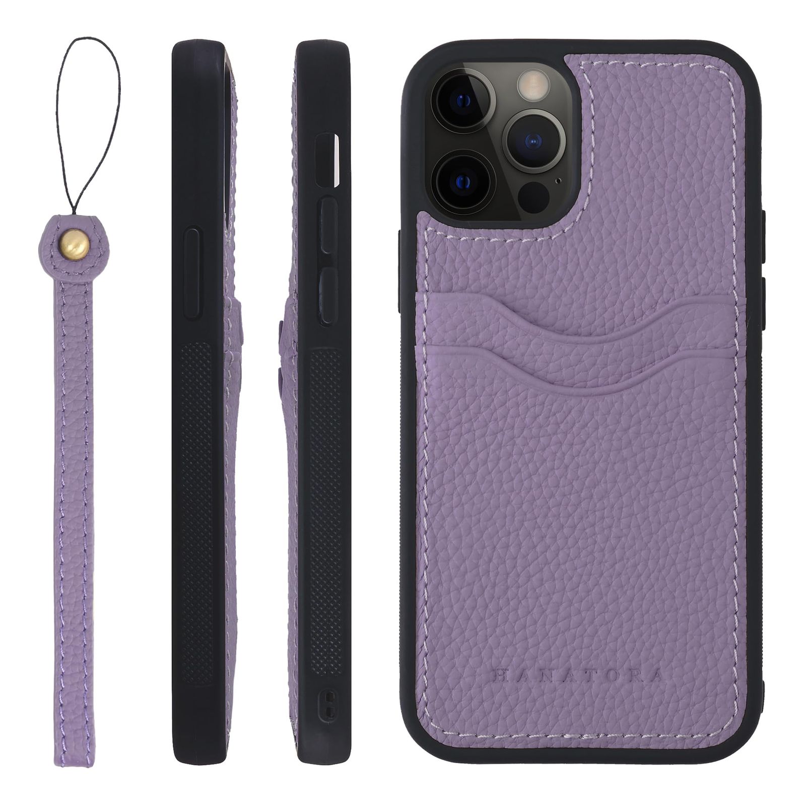iPhone12 12Pro スマホケース シュリンクレザー ブラック CPGGZ-12Pro-Black スマホケース iPhone12 シュリンクレザー mini 手帳型 バンパー型