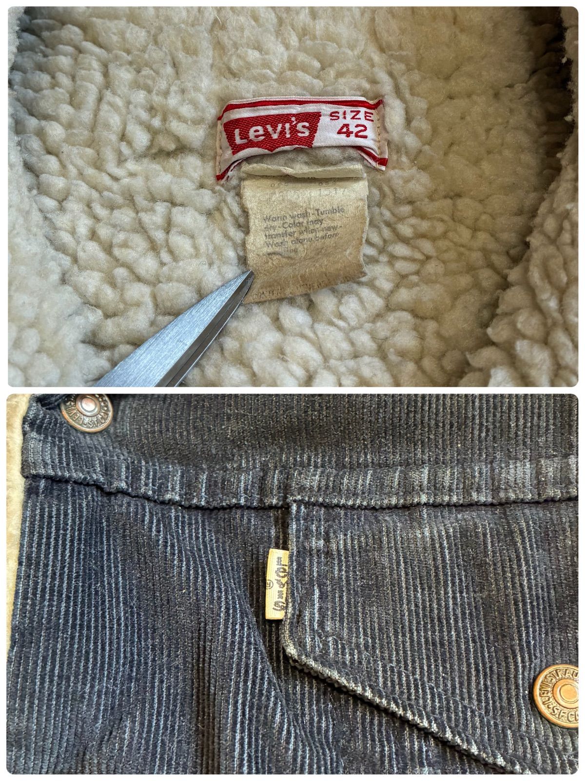 70s levis リーバイス コーデュロイジャケット 裏ボア 白タブ 70s levis リーバイス コーデュロイジャケット 裏ボア 白タブ