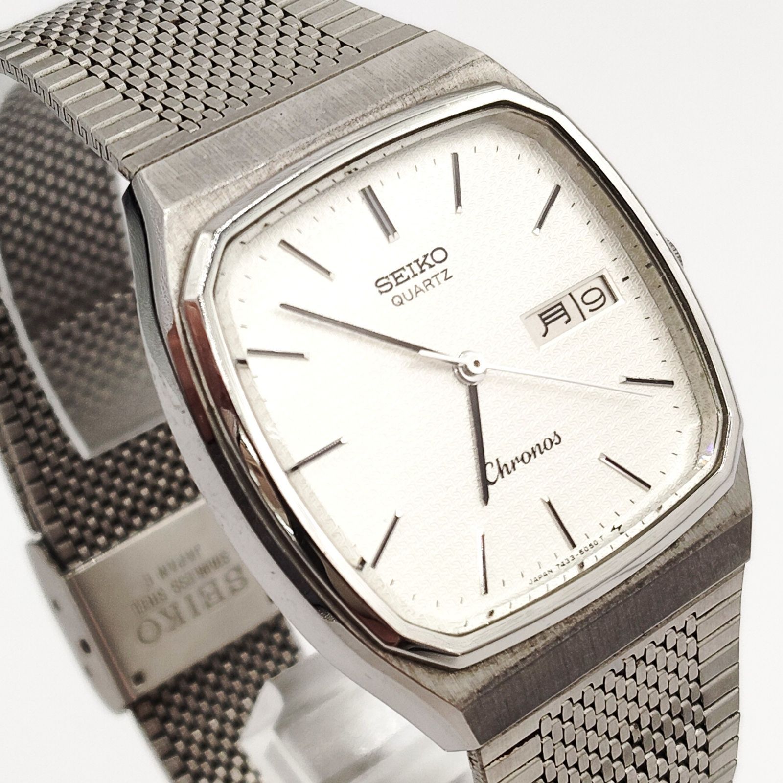 不動 SEIKO クロノス 7433-5040 クォーツ ヴィンテージ レトロ 角形 