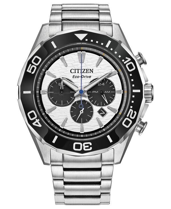 [Free Shipping] Citizen Mens Watch Accessory Mens Endeavor Chronograph SilverTone Stainless Steel Bracelet Watch 43mm