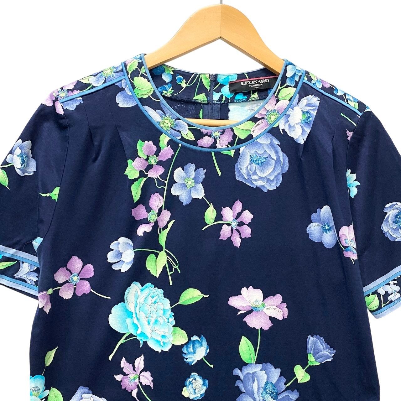 2c29 LEONARD FASHION レオナール 半袖Tシャツ カットソー 美しい花柄