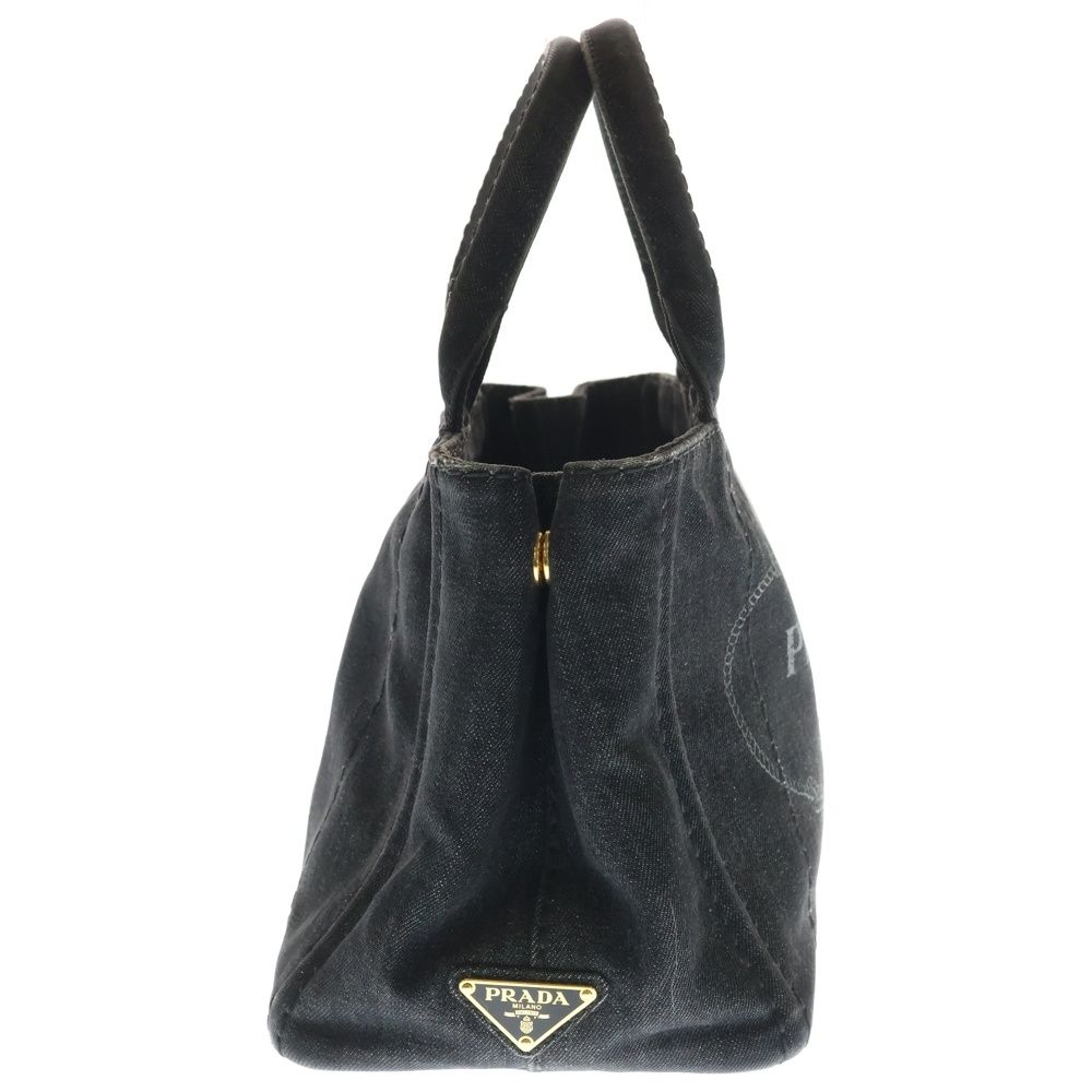 PRADA (プラダ) カナパ デニム トートバッグ ハンドバッグ ブラック 