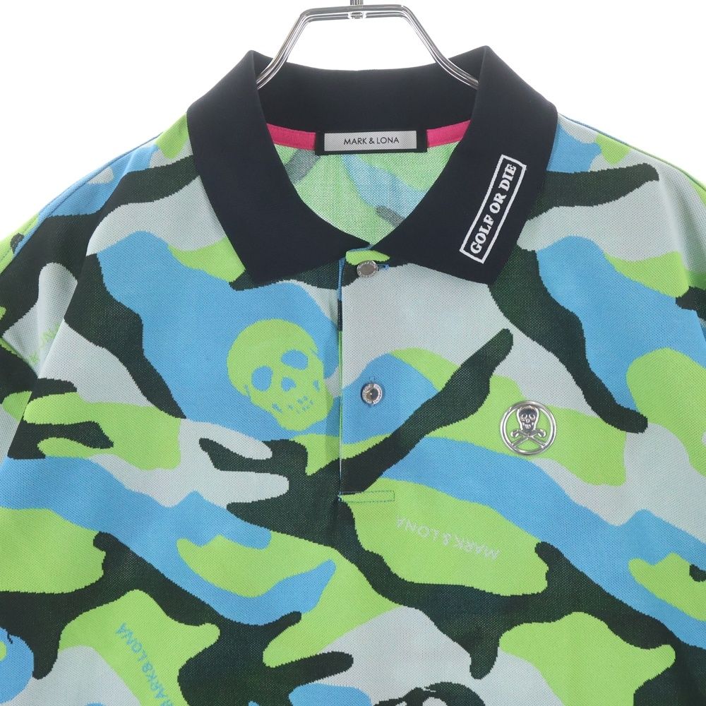 MARK&LONA (マークアンドロナ) 21SS Gauge Polo カモフラ スカル総柄