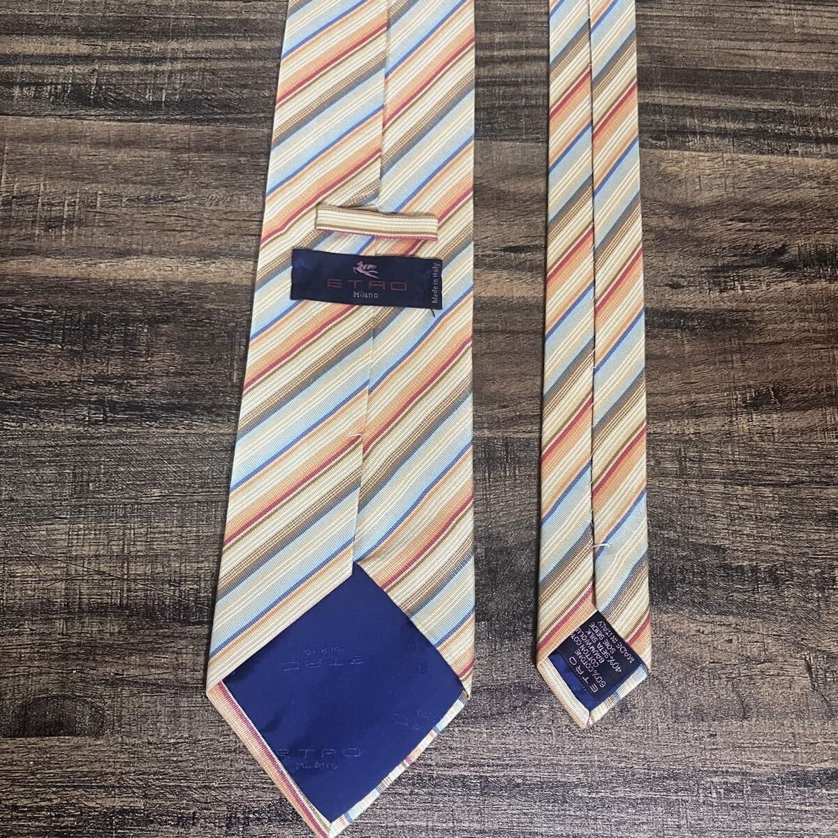 ETRO エトロ イタリア製 ヴィンテージ コットンシルク ストライプ 