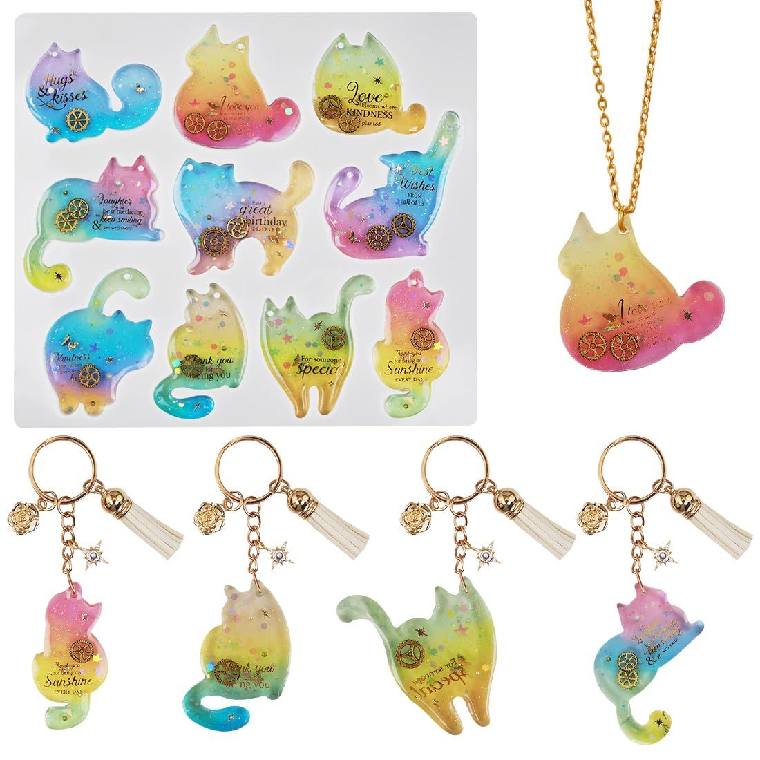 uv レジン 猫 レジン NO210 猫さん UVレジン 宇宙猫さん作るよ ノresin -