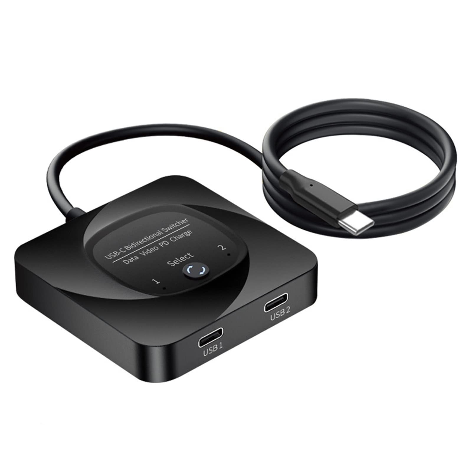 新品 Vbestlife USB C スイッチセレクター、2 in 1 出力 8K 60Hz HD タイプ C モニター用双方向スイッチャースプリッター、ワンボタンスイッチ、電源インジケーター
