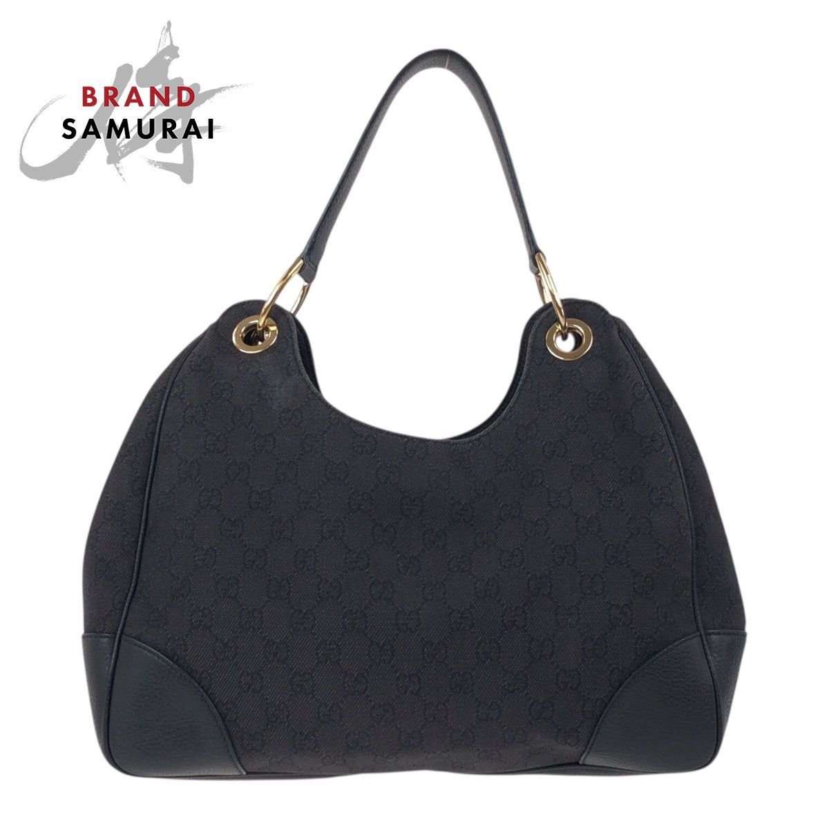 美品 GUCCI グッチ ブラック 黒 ゴールド金具 GGキャンバス 美品 GUCCI グッチ ブラック 黒 ゴールド金具 GGキャンバス