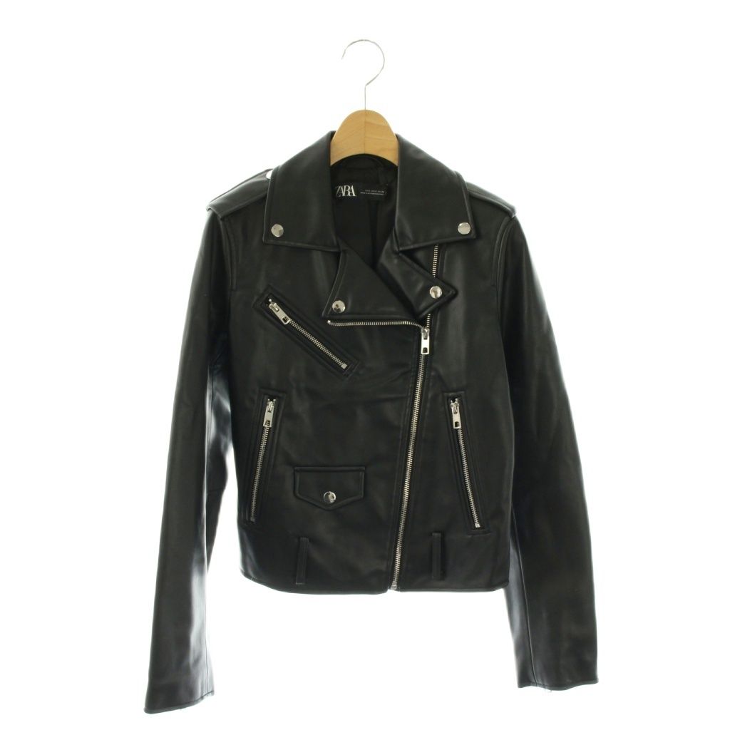 ザラ ZARA ライダースジャケット フェイクレザー S ブラック /HK ザラ ZARA ライダースジャケット フェイクレザー S ブラック /HK