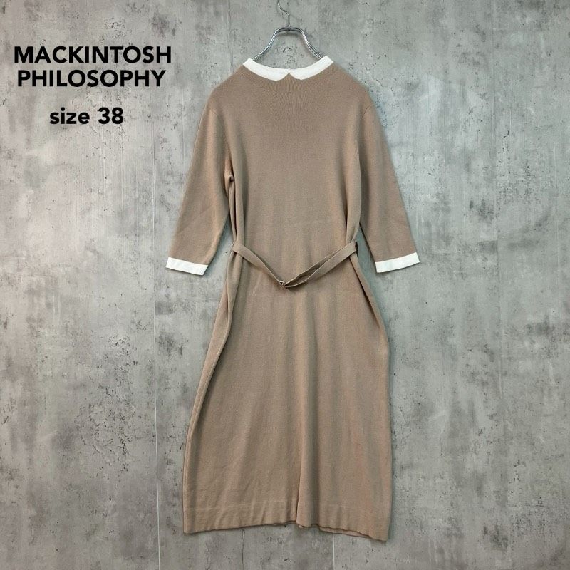 9日限定セールマッキントッシュフィロソフィー　ベージュ七分薄手ニット　新品タグ付 MACKINTOSH PHILOSOPHY マッキントッシュフィロソフィー ベージュ