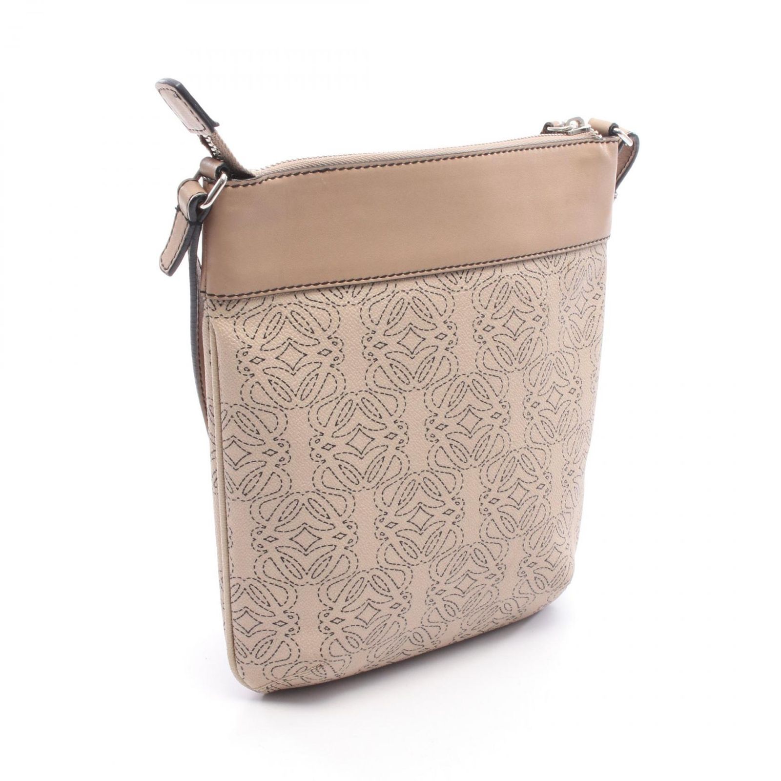 ロエベ LOEWE ショルダーバッグ リピートアナグラム ベージュ レザー 