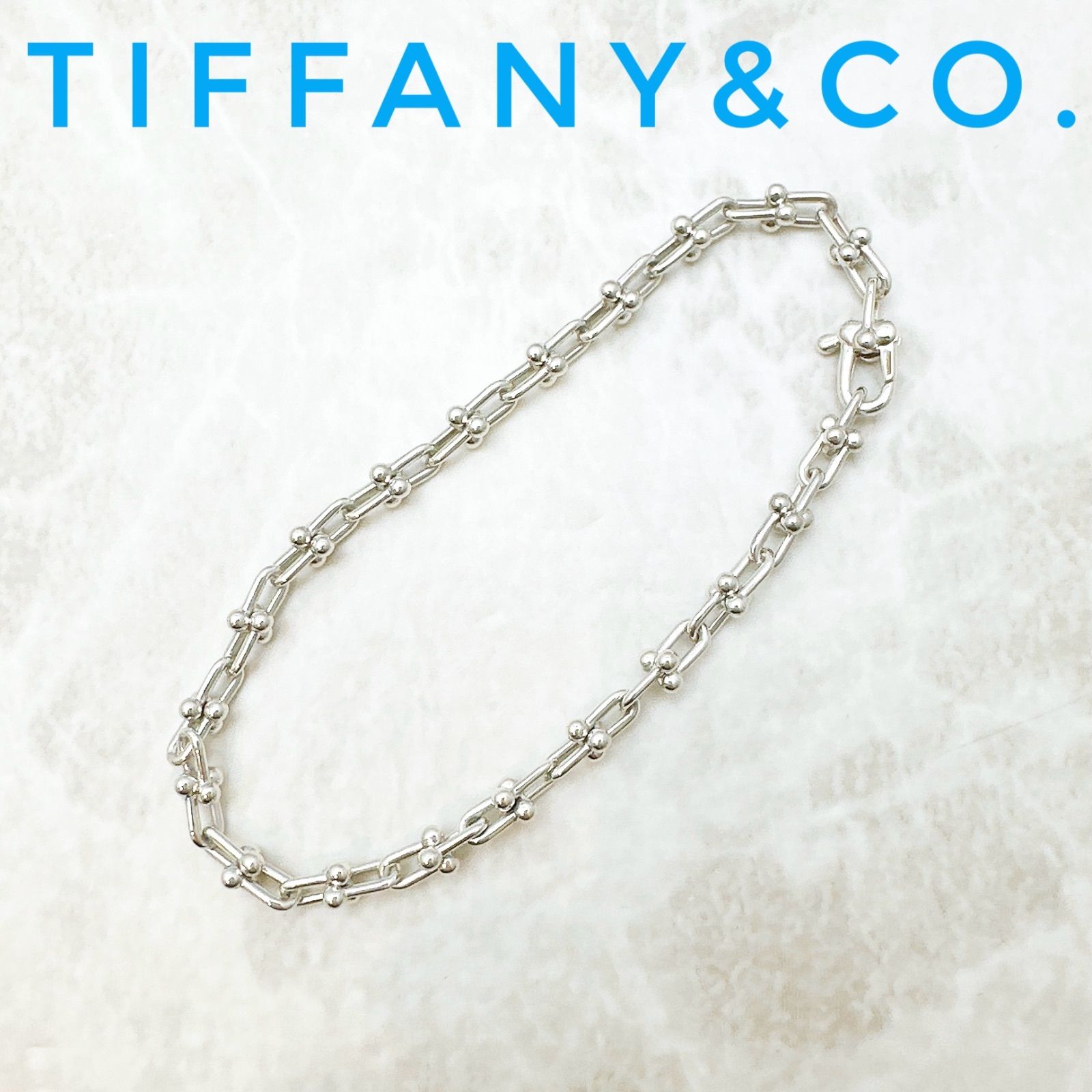 美品?Tiffany＆Co. ハードウェア マイクロ シルバー ブレスレット 約 