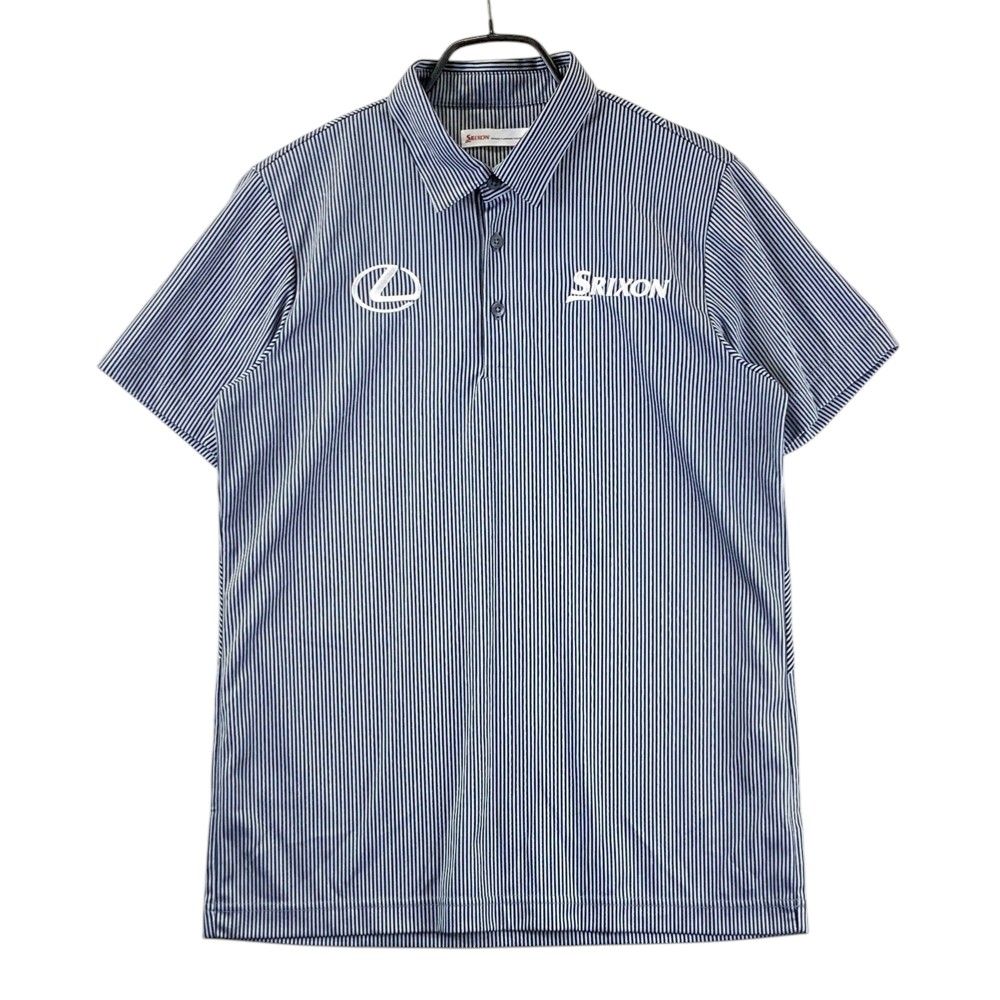 サイズ：L SRIXON スリクソン ×LEXUS 半袖ポロシャツ ストライプ柄