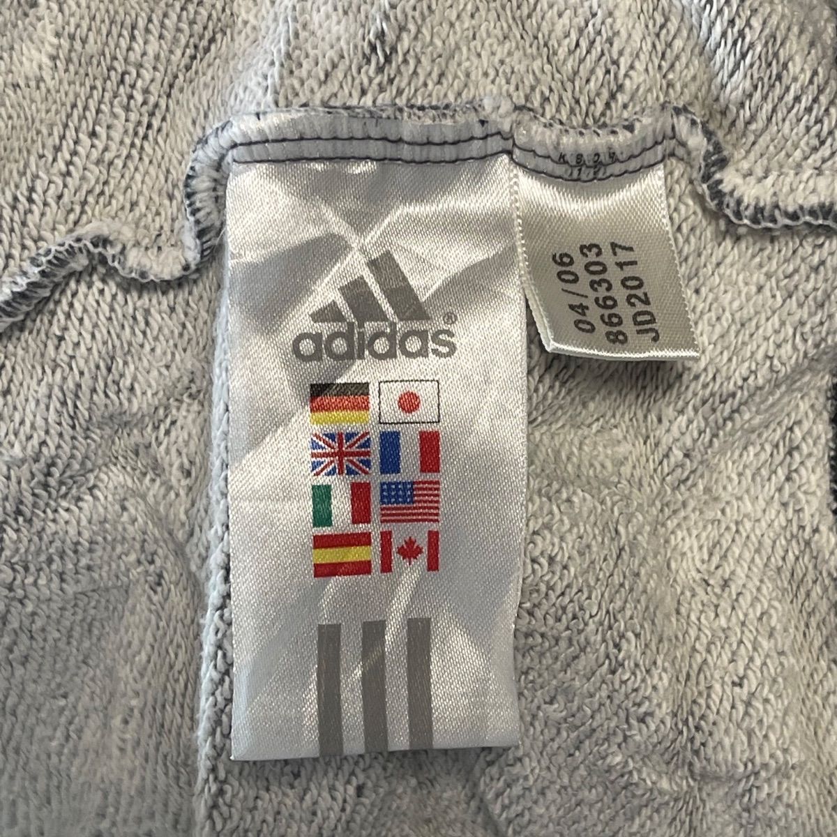adidas アディダス トラックジャケット L グレー 黒 ジャージ 上 3本線 