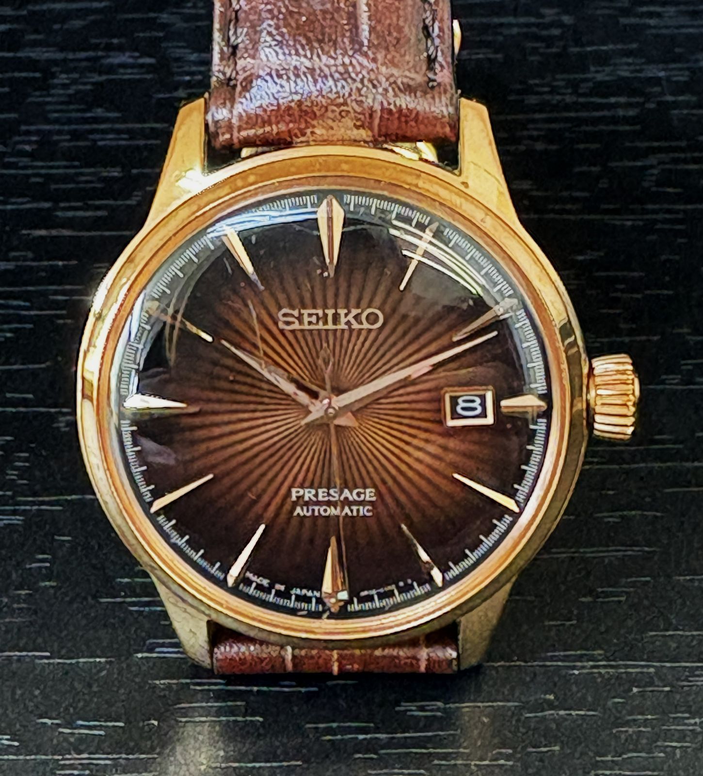 稼働品【セイコー・SEIKO】4R35-01T0 プレサージュ ブラウン 自動巻き　裏スケルトン　AT メンズ 腕時計　本体のみ