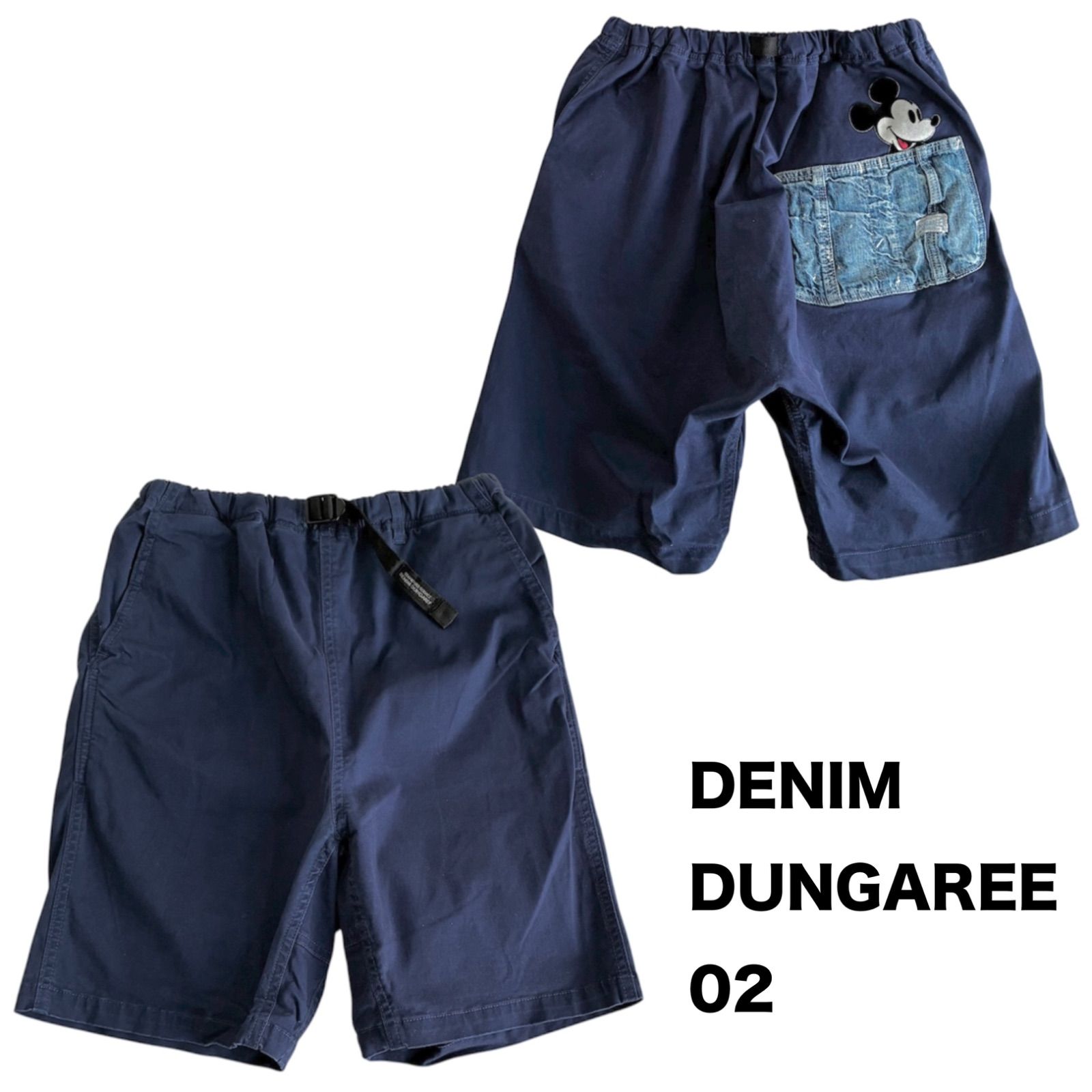 デニムアンドダンガリー　ショートパンツ　ミッキー　コラボ　レア DENIM DUNGAREE デニムダンガリー☆ミッキーマウス ショートパンツ