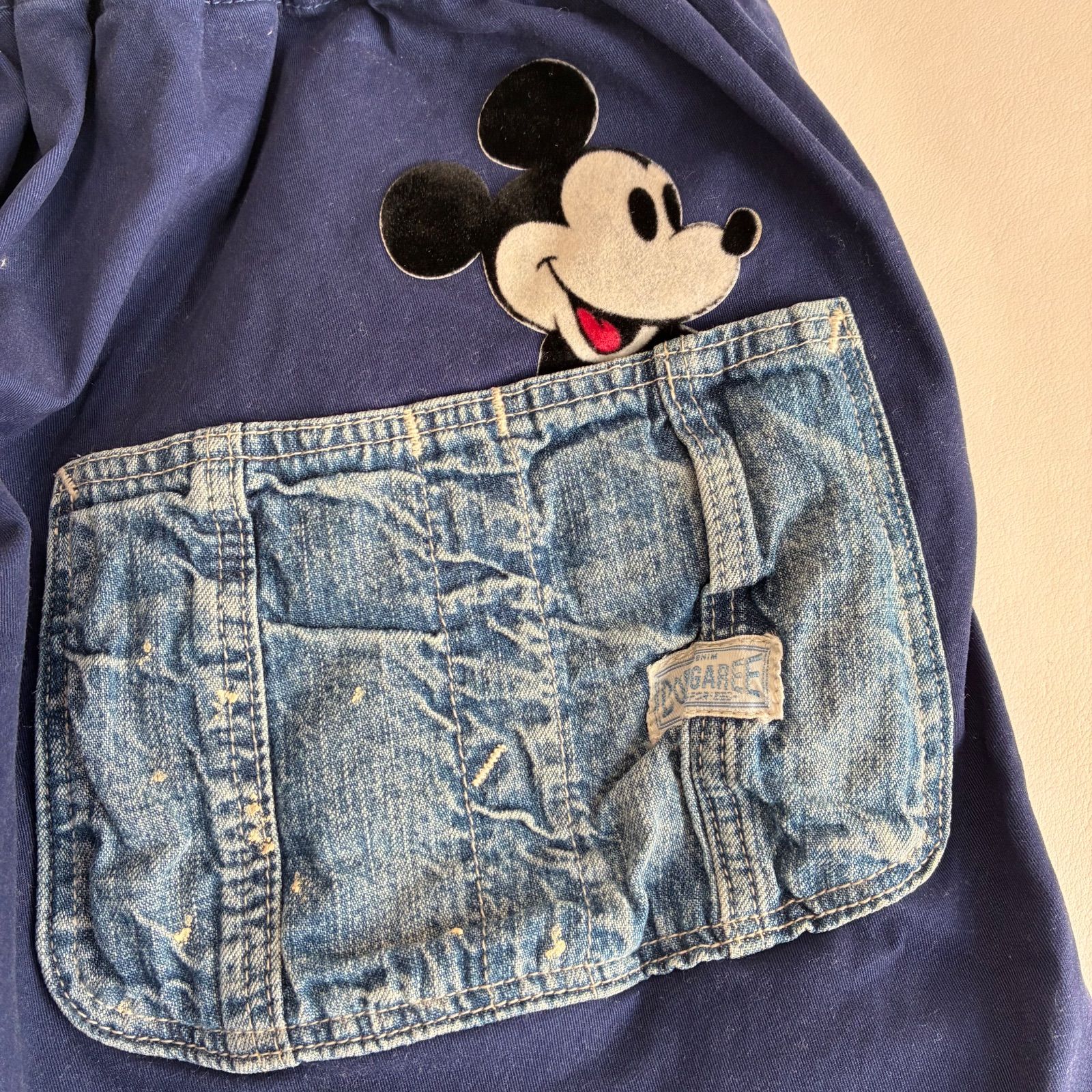 DENIM DUNGAREE デニムダンガリー☆ミッキーマウス ショートパンツ 