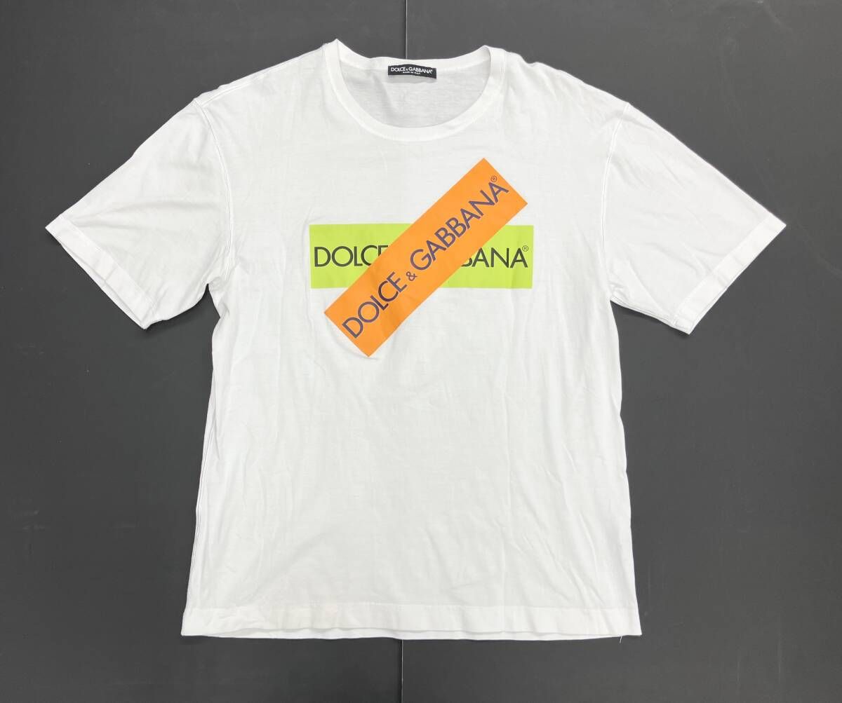 DOLCE &amp; GABBANA ドルチェアンドガッバーナ Bring me tothe moon フロントプリントコットン半袖Tシャツ ホワイト F8L99T dolce-gabbana-bring-me-to-the-