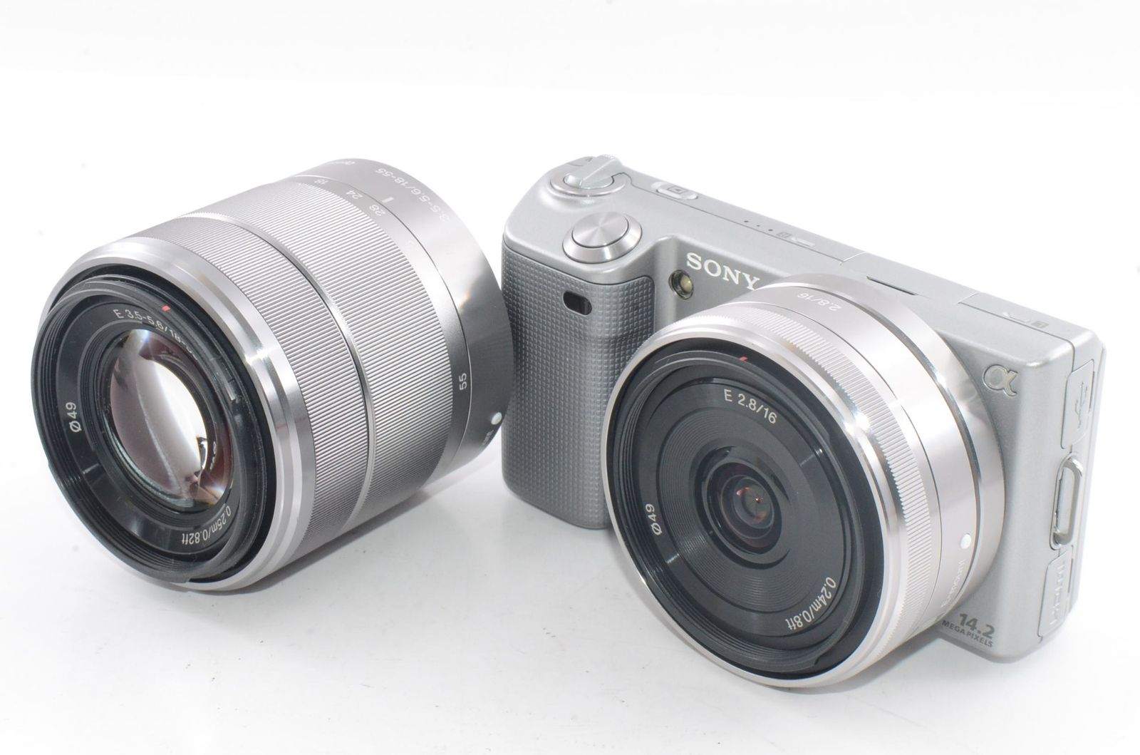 中古SONY ソニー α NEX-5 ダブルレンズキット シルバー 元箱 5点以上落札