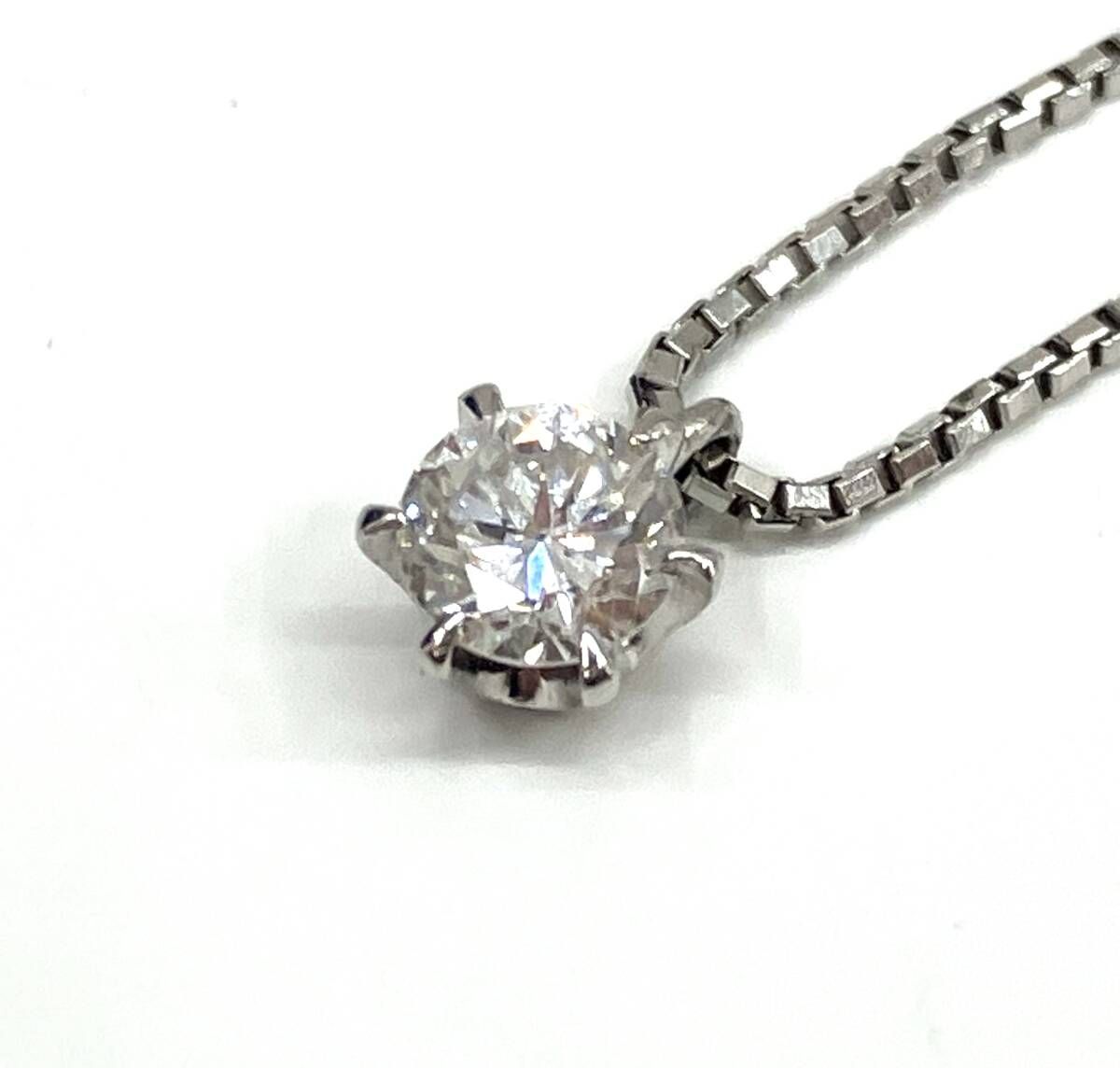 Pt850 プラチナ850 ネックレス チェーン40cm ダイヤモンド0.307ct 総 