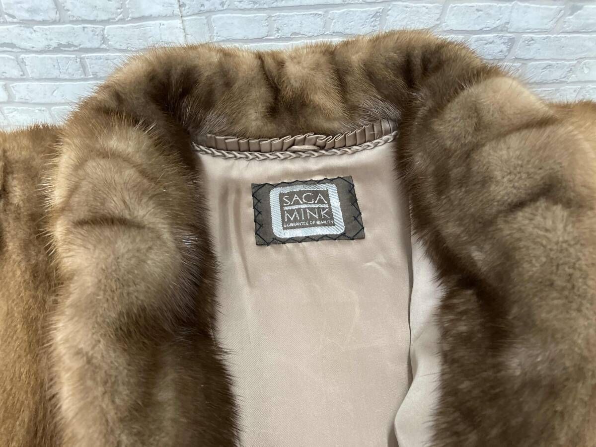 【美品】高級 SAGA MINK サガミンク ショートコート 毛皮 ブラウン系 高級毛皮 SAGA MINK サガ ミンク ショート コート ファッション コート