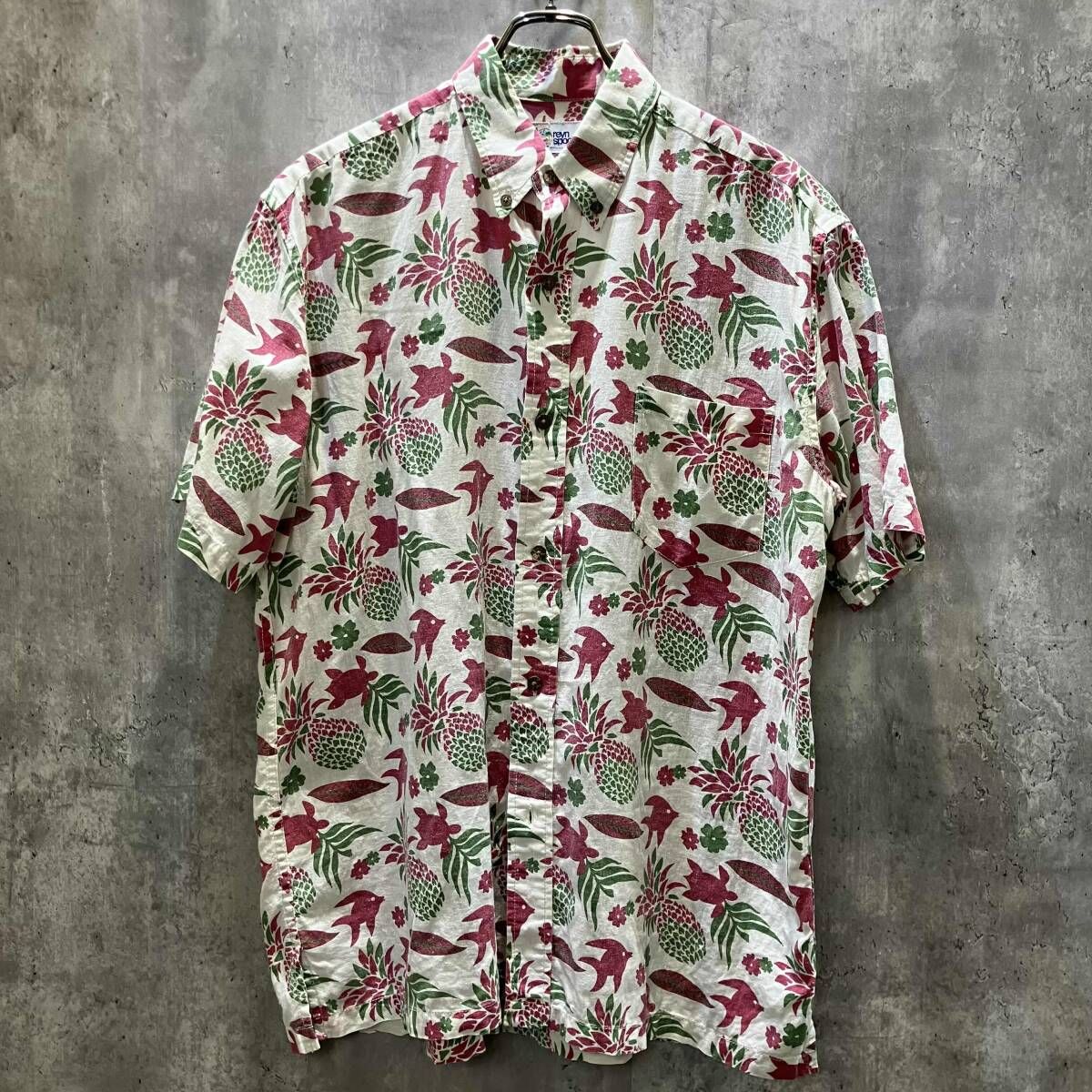 90s reyn spooner レインスプーナー アロハシャツ フィッシュ 